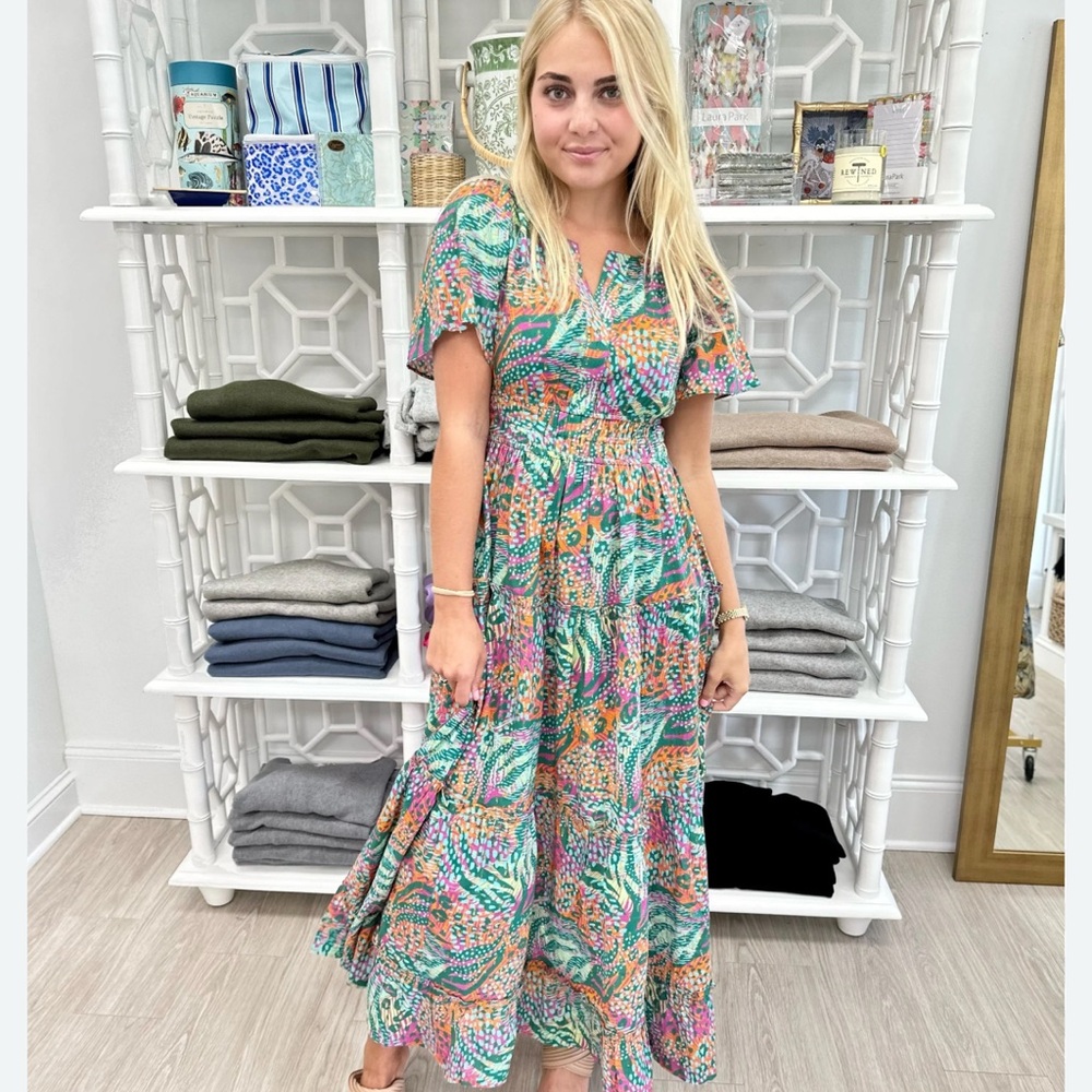 Briton Court Willow Lime Punch Maxi Dress